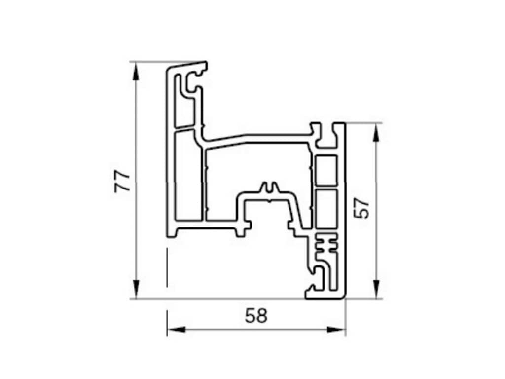 фото товара PW XS-358.02 Створка 77 мм (Темный дуб, Внутренняя)