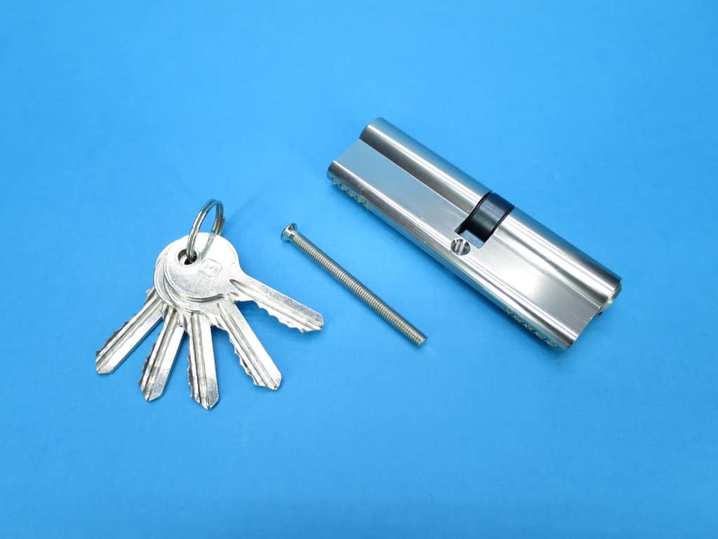 фото товара Цилиндровый механизм ELEMENTIS 100мм (45*55) ключ/ключ, 5 ключей, никель