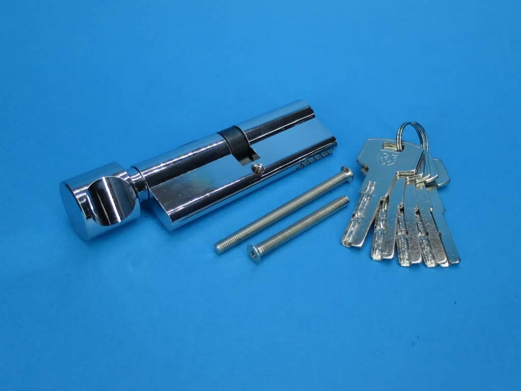 фото товара Цилиндровый механизм DWF PROFI 90мм (45*45) ключ/вертушка, хром 5 перфо ключей