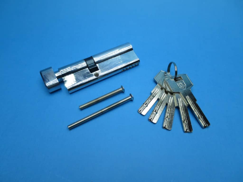 фото товара Цилиндровый механизм DWF PROFI 90мм (55*35) ключ/вертушка, хром 5 перфо ключей