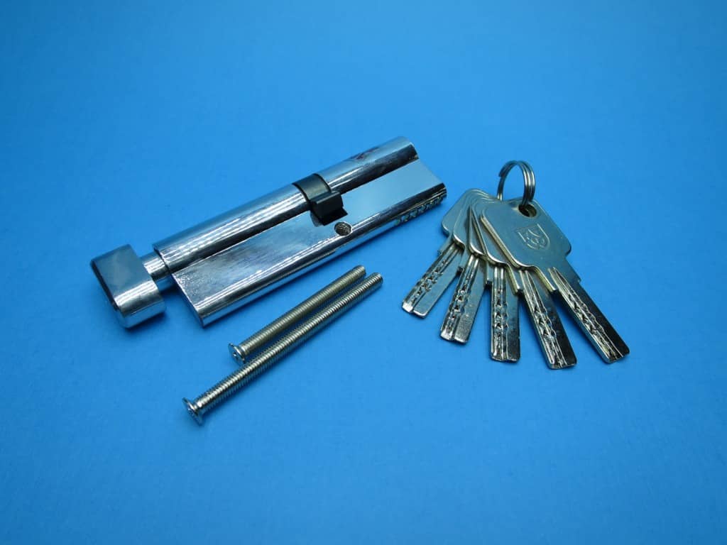 фото товара Цилиндровый механизм DWF PROFI 80мм (35*45) ключ/вертушка, хром 5 перфо ключей