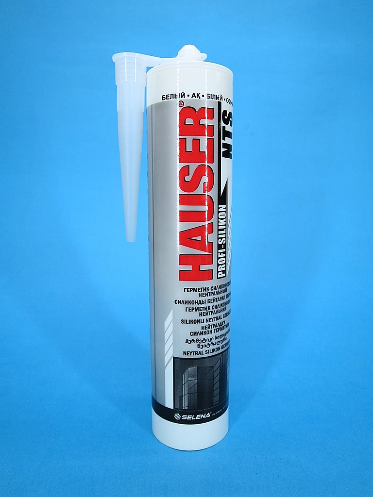 фото товара Герметик силиконовый нейтральный HAUSER, 260 мл, белый