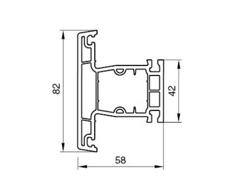 фото товара PW XS-358.03 Импост 82 мм (Темный дуб, Двухсторонняя)